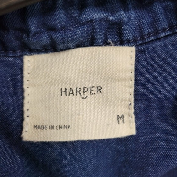 Harper Button Front Shirt Women Size Medium - Picture 2 of 9